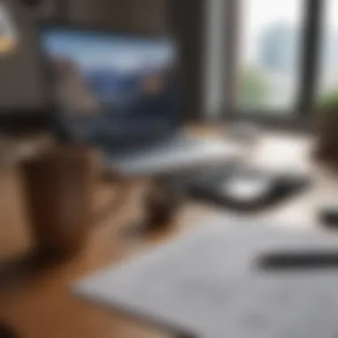 Crafting a Comprehensive Business Plan A detailed business plan on a desk with a laptop and coffee cup