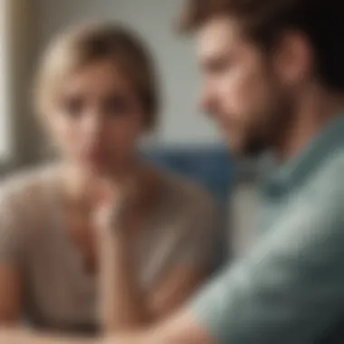 A comforting scene with a person talking to a therapist for emotional support.