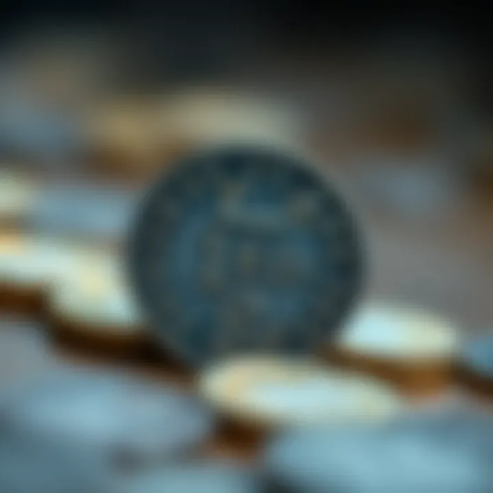 A close-up of a rare old coin showcasing intricate details