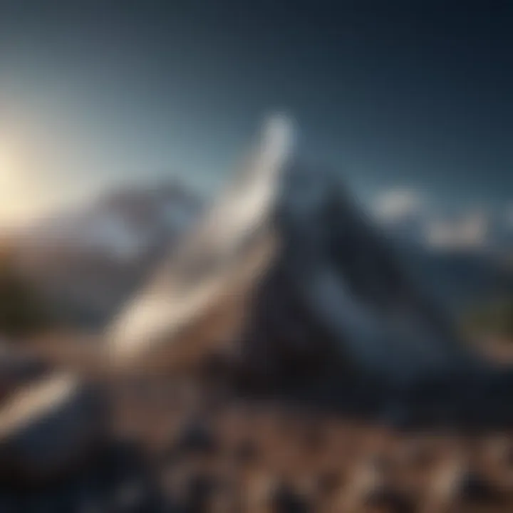 An abstract image of a mountain peak symbolizing success and achievements.