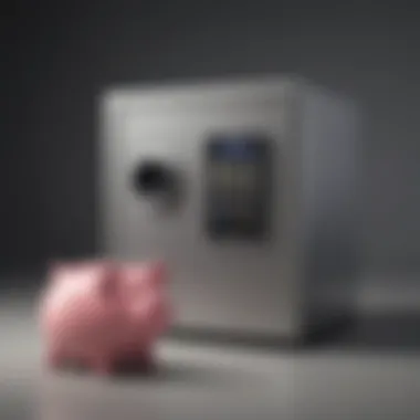 A comparison chart outlining different models of electronic piggy bank safes available in the market